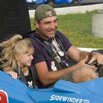 Dad and daughter go cart